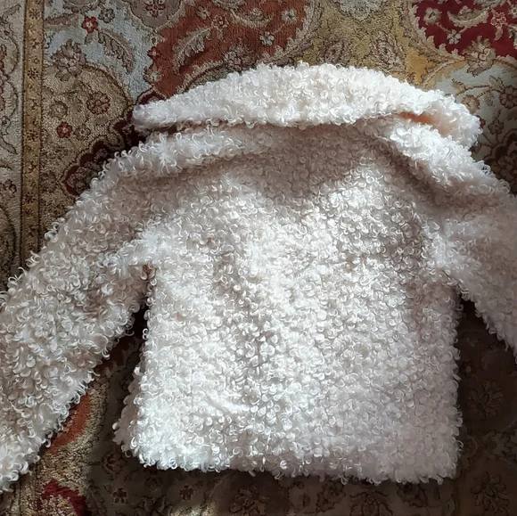Vigoss Soft Curly Faux Lamb Teddy Cream Jacket Waist Coat Size L - Picture 2 of 9